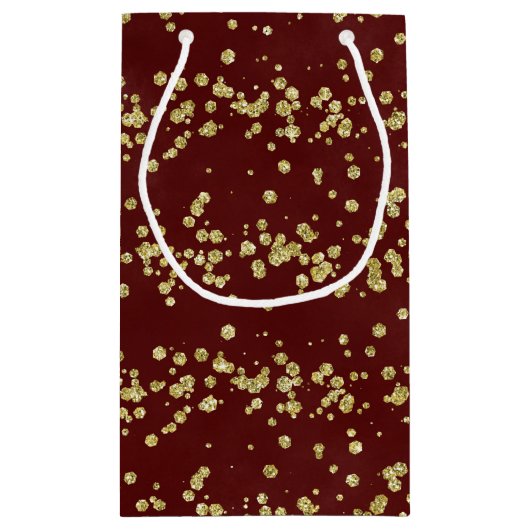 Kerstavond en feestdag met Faux Gold Glitter Klein Cadeauzakje (Achterkant)