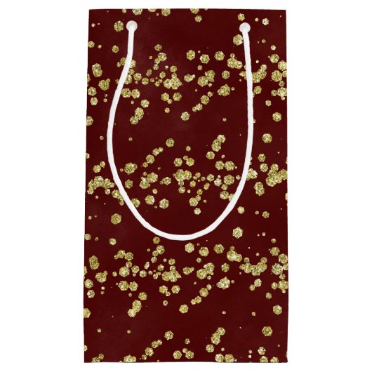 Kerstavond en feestdag met Faux Gold Glitter Klein Cadeauzakje (Voorkant)