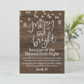 Kerstavond en helder licht van de Heilige Rustisch Feestdagenkaart (Staand voorkant)
