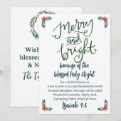 Kerstavond en helderziend groen blauw feestdagenkaart (Voorkant / Achterkant)