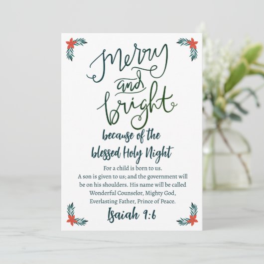 Kerstavond en helderziend groen blauw feestdagenkaart (Staand voorkant)