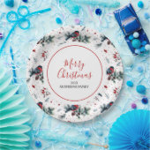 Kerstavond en kerstvinkerspatroon papieren bordje (Feest)