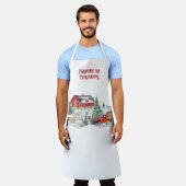 Kerstavond en sneeuwscène voor vrachtwagens schort (Gedragen)