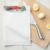 Kerstavond en sneeuwscène voor vrachtwagens theedoek (Quarter Fold)