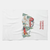 Kerstavond en sneeuwscène voor vrachtwagens theedoek (Horizontaal)