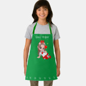 Kerstavond en sneeuwvlokken op groen schort (Insitu)