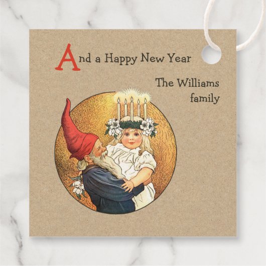 Kerstavond en zoet Lucia meisje CC1185 Bedankjes Labels (Achterkant)