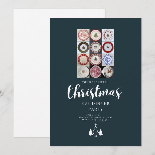 Kerstavond Etenkaart Feestdagenkaart (Voorkant / Achterkant)