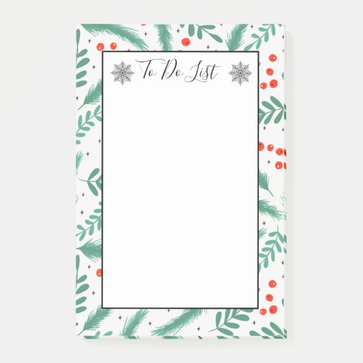 Kerstavond Evergreen breekt Holly Berry de lijst u Post-it® Notes (Voorkant)