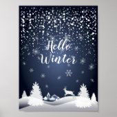 Kerstavond Fairy Tale. Fantastisch bos, sneeuw Poster (Voorkant)