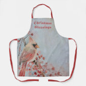 Kerstavond Fashioned Kardinaal Apron Schort (Voorkant)