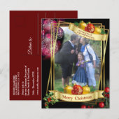 Kerstavond feest aankondigingskaart (Voorkant / Achterkant)
