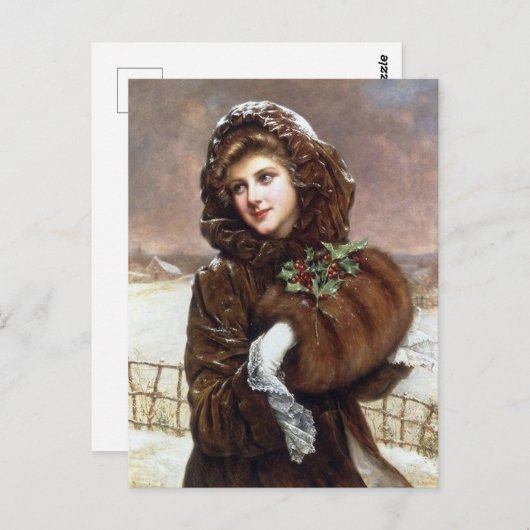 kerstavond feestdag briefkaart (Voorkant / Achterkant)