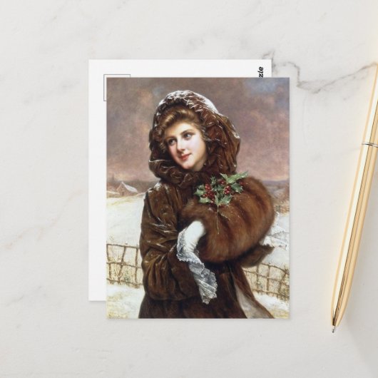 kerstavond feestdag briefkaart (Voorkant / Achterkant in situ)