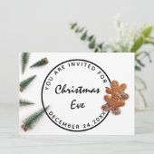 Kerstavond feestdag Dinner White Green Ginger Kaart (Staand voorkant)