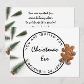 Kerstavond feestdag Dinner White Green Ginger Kaart (Voorkant / Achterkant)