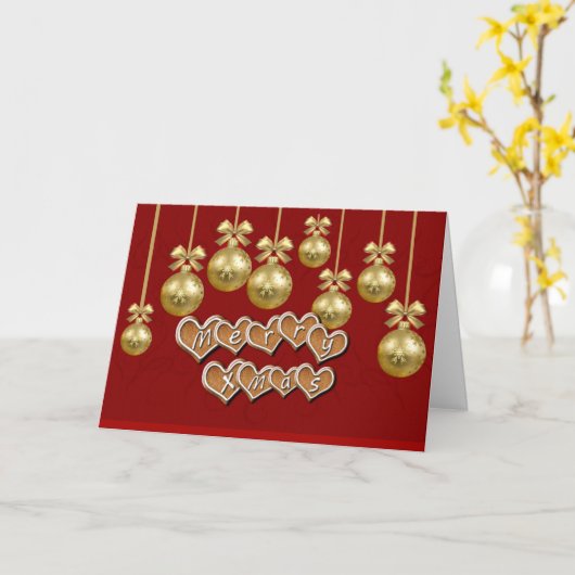 Kerstavond feestdag in Gingerbrood Kaart (Gele Bloem)