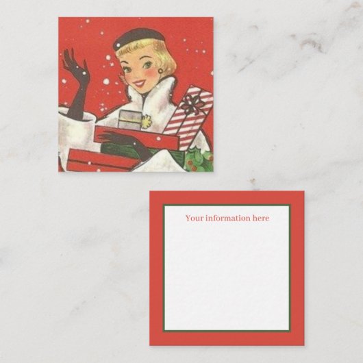 kerstavond feestdag vierkante visitekaartje (Voorkant / Achterkant)