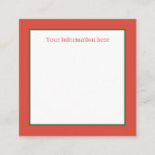 kerstavond feestdag vierkante visitekaartje (Achterkant)