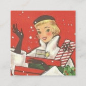 kerstavond feestdag vierkante visitekaartje (Voorkant)