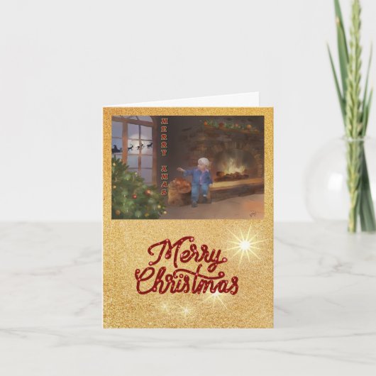 Kerstavond Feestdagen Kaart (Voorkant)