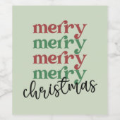 Kerstavond feestelijke feestdagen wijn etiket (Enkel label)