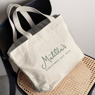 Kerstavond Feestelijke Groene Vakantie Grote Tote Bag