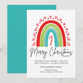 Kerstavond feestelijke regenboogsnoepriet (Voorkant / Achterkant)