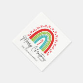 Kerstavond feestelijke regenboogsnoepriet servet (Hoek)