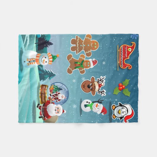 kerstavond fleece deken (Voorkant (Horizontaal))