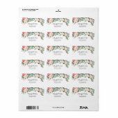 Kerstavond Floral-etiket met retouradres Etiket (Full Sheet)