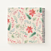 Kerstavond Floral Pattern Monogram Notitieboek (Achterkant)