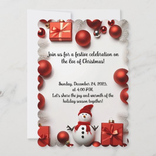 Kerstavond Gala Uitnodigen Kaart (Voorkant)