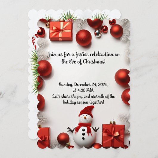 Kerstavond Gala Uitnodigen Kaart (Voorkant / Achterkant)