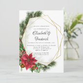 Kerstavond Geometric Weddenschap Kaart (Staand voorkant)