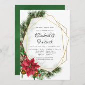 Kerstavond Geometric Weddenschap Kaart (Voorkant / Achterkant)