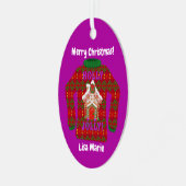 Kerstavond Gepersonaliseerd Metalen Ornament (Voorkant links)