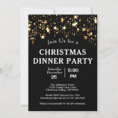 Kerstavond Gold Stars Trees Black Kaart (Voorkant)