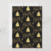 Kerstavond Gold Stars Trees Black Kaart (Achterkant)