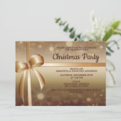 Kerstavond Golden Elegant Stylish Beauful Party Kaart (Staand voorkant)