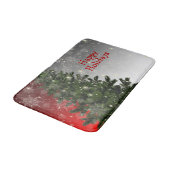 Kerstavond Groene Boom Rode Zilveren Snowflakes Badmat (Gekanteld)
