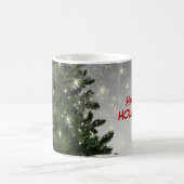 Kerstavond Groene Boom Rode Zilveren Snowflakes Koffiemok (Center)