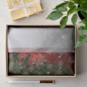 Kerstavond Groene Boom Rode Zilveren Snowflakes Tissuepapier (Geschenk)