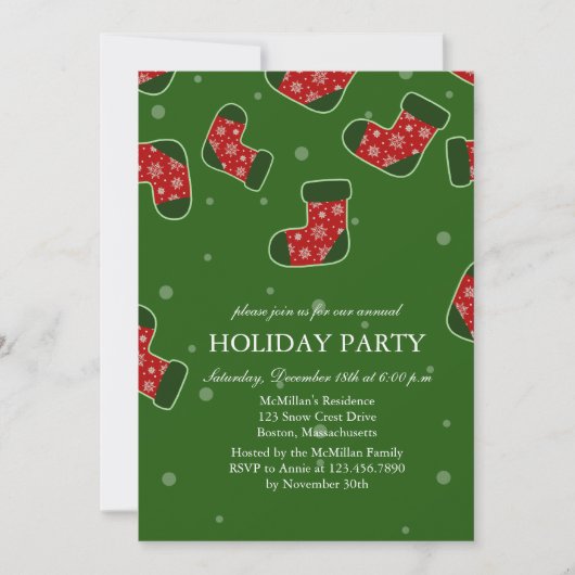 Kerstavond Groene feestdag Kaart (Voorkant)