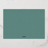 Kerstavond groene gouden eenfotofamilie folie feestdagenkaart (Achterkant)