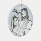 Kerstavond Heilig Nachtelijk Keramisch Ornament (Rechts)