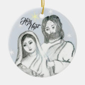 Kerstavond Heilig Nachtelijk Keramisch Ornament (Voorkant)