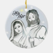 Kerstavond Heilig Nachtelijk Keramisch Ornament (Achterkant)