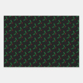 Kerstavond, Holly en Witte en Rode Stippen Inpakpapier Vel (Voorkant 2)