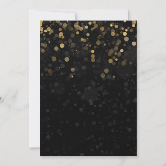 Kerstavond in Black & Gold Baubles Kaart (Achterkant)